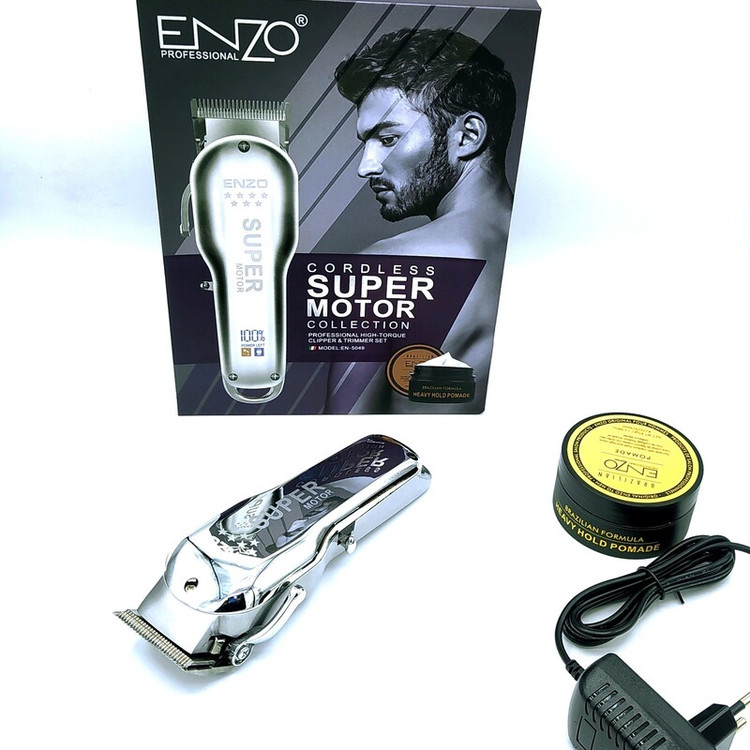 ماشین اصلاح سر و صورت بدن انزو EN-5049 ،اصل ایتالیا،دیجیتالی،تیغ استیلی تیتانیومی ،باتری 2400امپر،شارژی و مستقیم برق