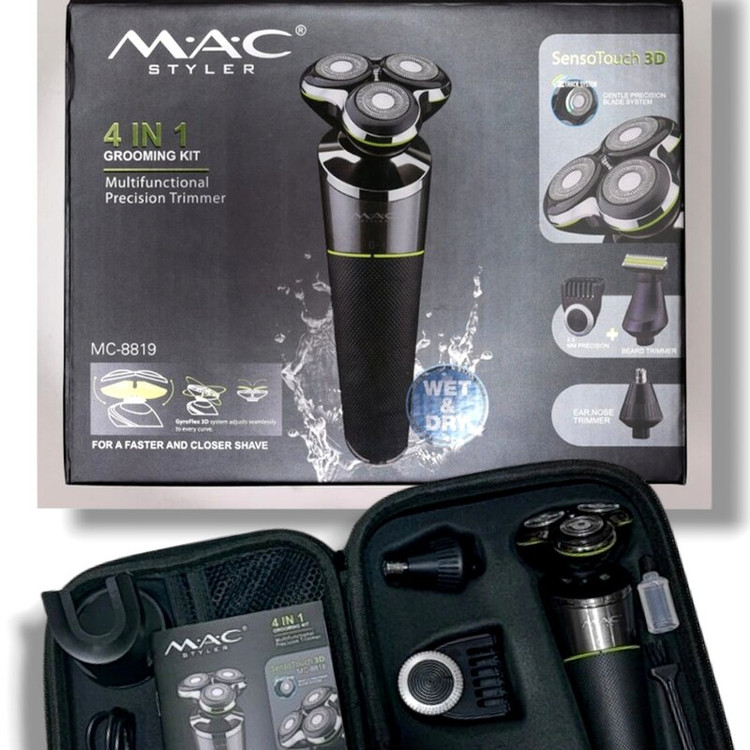 ماشین اصلاح مک استایلر MAC-8819 اصلی و اورجینال شرکتی ریش تراش و خط زن و دماغ زن حرفه ای همه کارها دریک دستگاه دارای