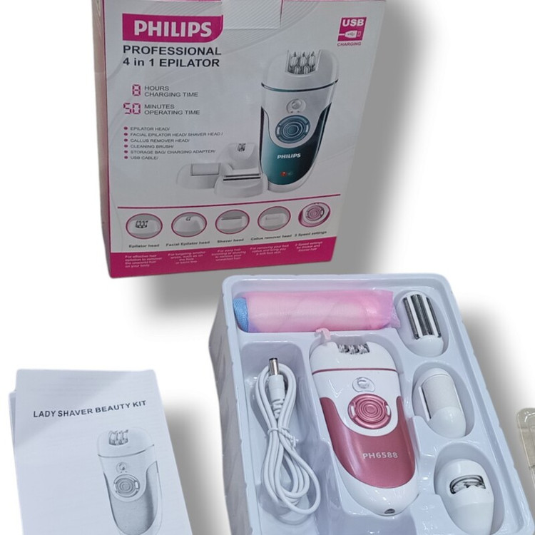 اپلایتور ضداب حرفه ای فلیپس PHILIPS6588 چهار کاره صورت و بدن دندونه های تیتانیومی ضداب و زیر دوشی با قابلیت استف