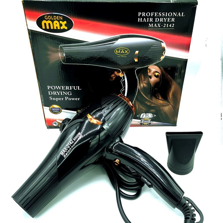 سشوار سالنی و خانگی گلدین مکس Goldin MAX-2142 سشوار مکس پخش کننده یون مثبت برداشتن الکتریستیه مو باعث پخش شدن