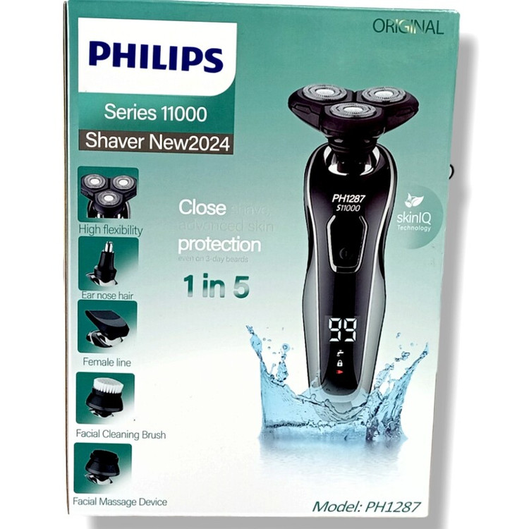 ریش تراش هوشمنده حرفه ای فلیپس PHILIPS Series 11000 PH1287 تیغ تیتانیوم باتری لیتیوم 1700 میلی امپر شناوری تیغ