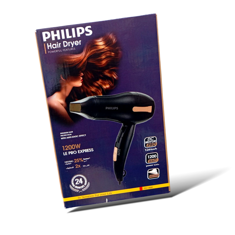 سشوار حرفه ای فلیپس PHILIPS2194 سشوار حرفه ای با پرتاپ فوق العاده تک رنگ سبز پر رنگ المنت های حرارتی 12 رشته دا