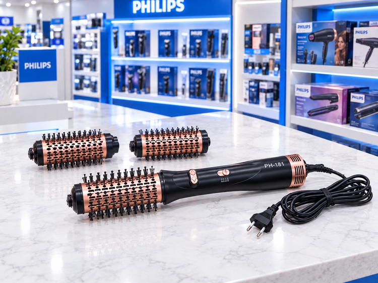 سشوار چرخشی برس دار دوکاره فلیپس 181 Philips original