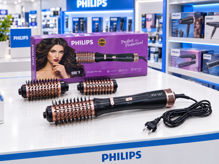 سشوار چرخشی برس دار دوکاره فلیپس 181 Philips original